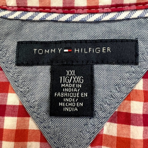 Tommy Hilfiger Orange, Pink + White Long Sleeve Plaid Button Down Shirt Size XXL - Picture 7 of 11
